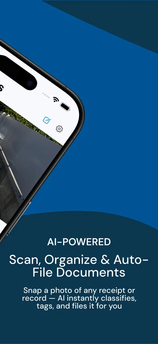 Scanning a receipt: the AI classifies, tags and files the document automatically
